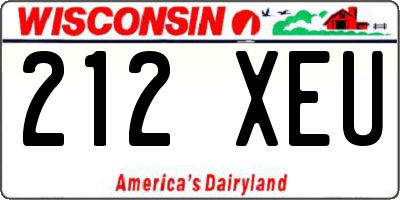 WI license plate 212XEU