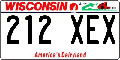 WI license plate 212XEX