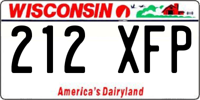 WI license plate 212XFP