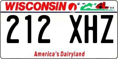 WI license plate 212XHZ