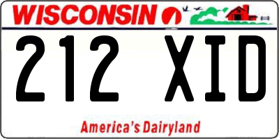 WI license plate 212XID