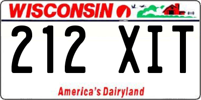 WI license plate 212XIT