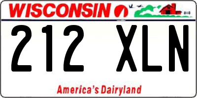 WI license plate 212XLN