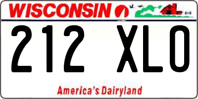 WI license plate 212XLO
