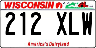 WI license plate 212XLW