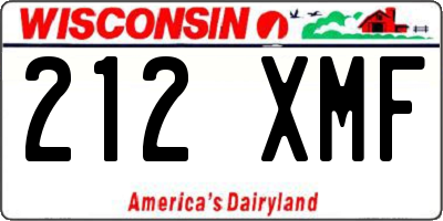 WI license plate 212XMF