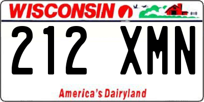 WI license plate 212XMN