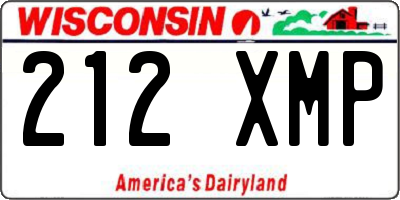 WI license plate 212XMP
