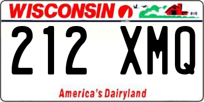 WI license plate 212XMQ