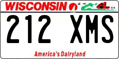 WI license plate 212XMS