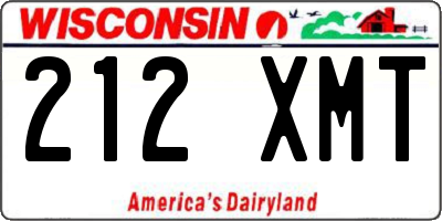 WI license plate 212XMT