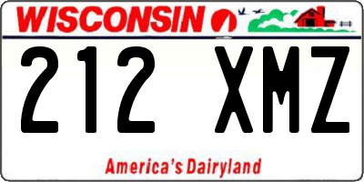 WI license plate 212XMZ