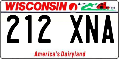 WI license plate 212XNA