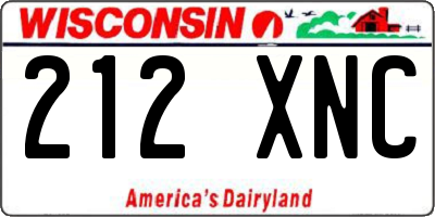 WI license plate 212XNC