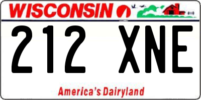 WI license plate 212XNE