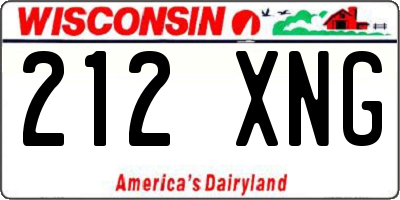 WI license plate 212XNG