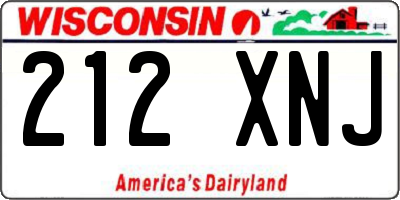 WI license plate 212XNJ