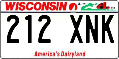 WI license plate 212XNK