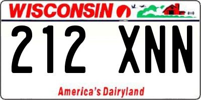 WI license plate 212XNN