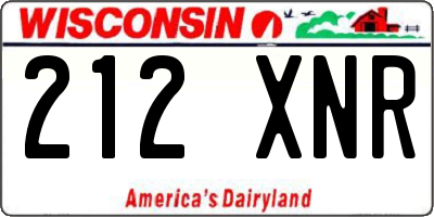 WI license plate 212XNR