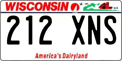WI license plate 212XNS