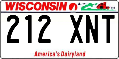 WI license plate 212XNT