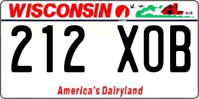 WI license plate 212XOB