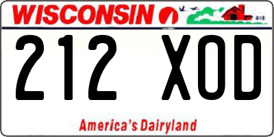 WI license plate 212XOD