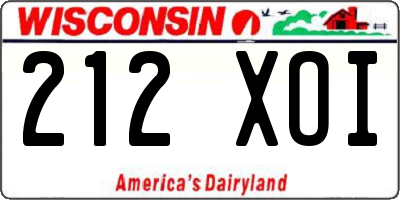 WI license plate 212XOI