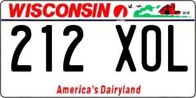 WI license plate 212XOL