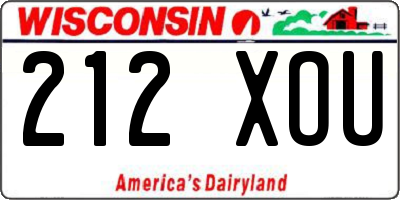 WI license plate 212XOU