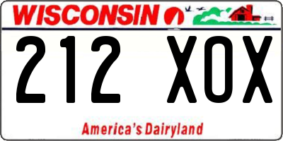 WI license plate 212XOX