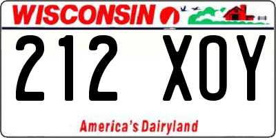 WI license plate 212XOY