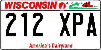 WI license plate 212XPA