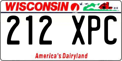 WI license plate 212XPC
