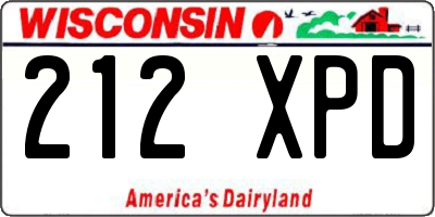 WI license plate 212XPD