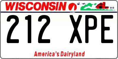 WI license plate 212XPE