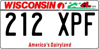 WI license plate 212XPF