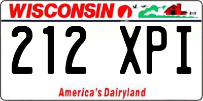 WI license plate 212XPI