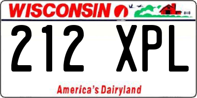 WI license plate 212XPL