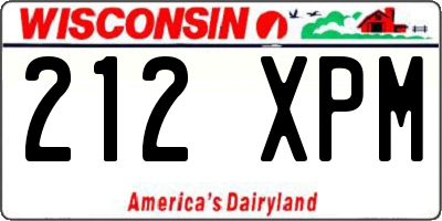 WI license plate 212XPM
