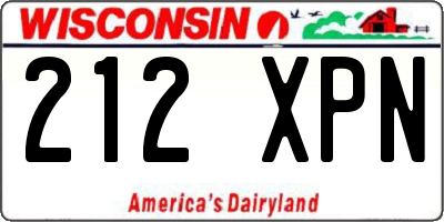 WI license plate 212XPN