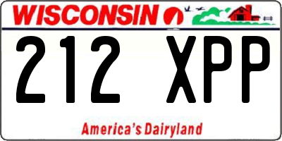 WI license plate 212XPP