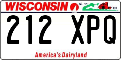WI license plate 212XPQ