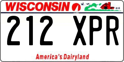 WI license plate 212XPR