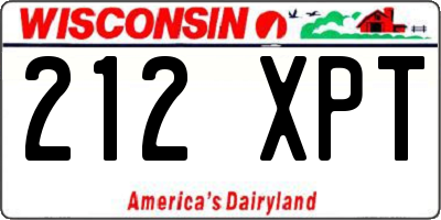 WI license plate 212XPT