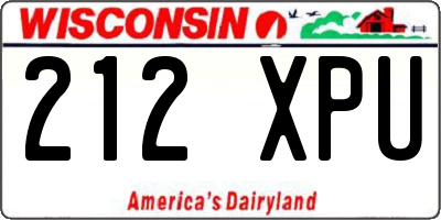 WI license plate 212XPU