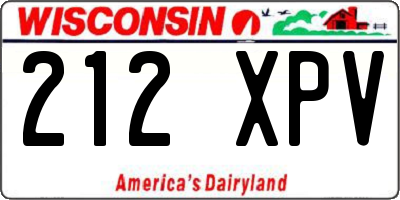 WI license plate 212XPV