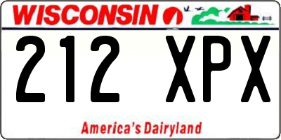 WI license plate 212XPX