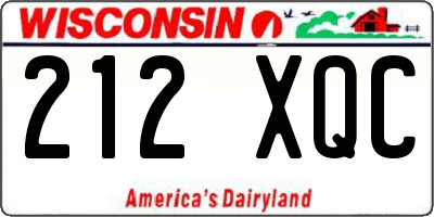 WI license plate 212XQC